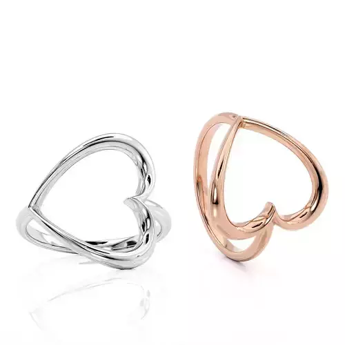 Jewelry Ring Big Heart without stones - 3D model