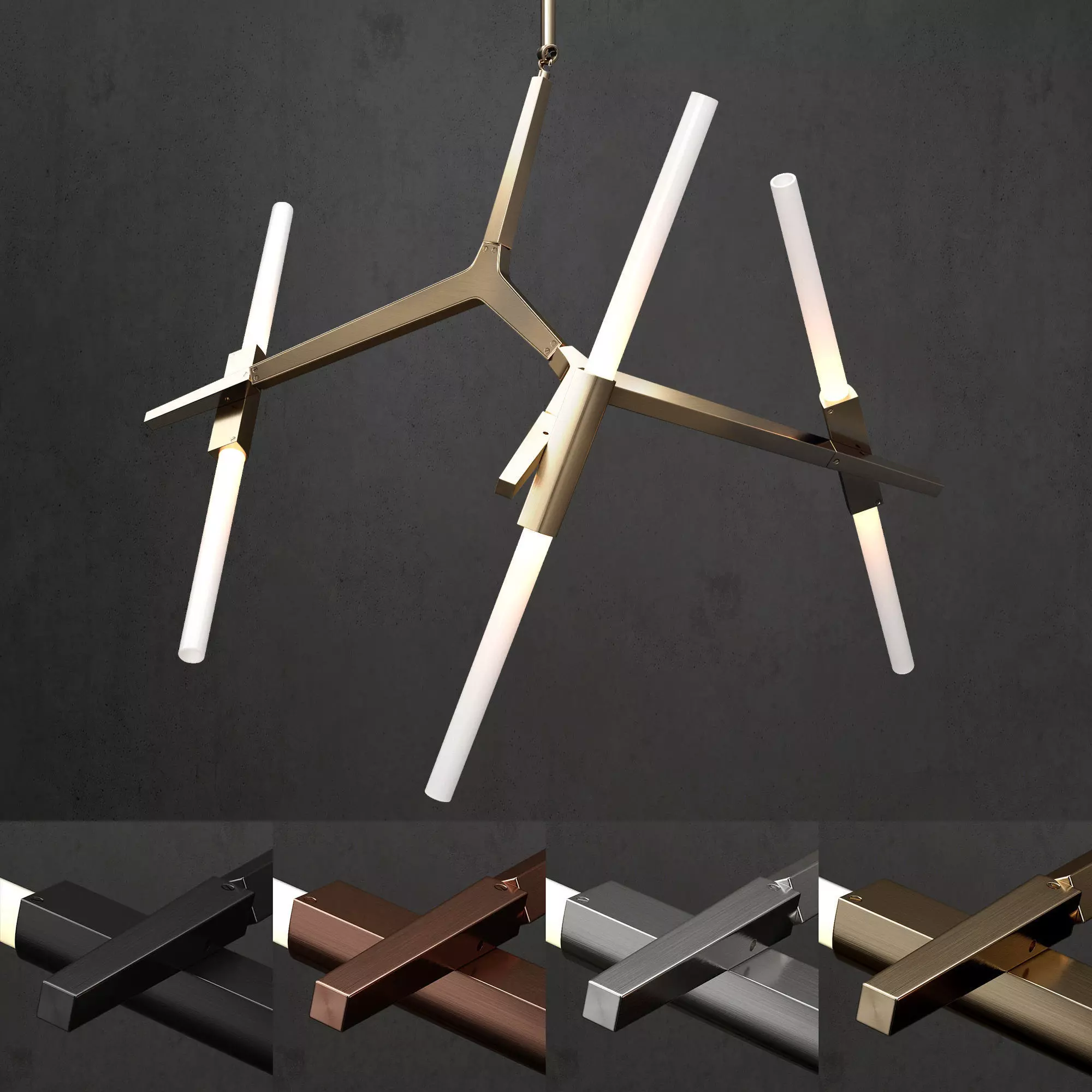 Chandelier Agnes 6 lights 4 colors 3D model