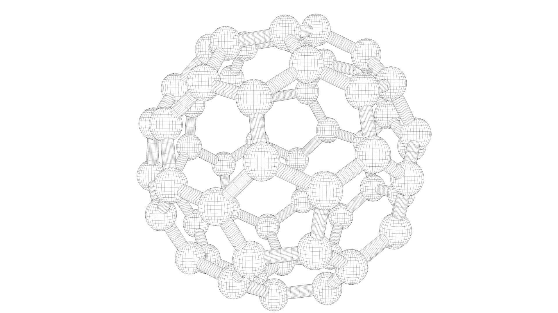 Carbon Structure Fullerene 3D model_9
