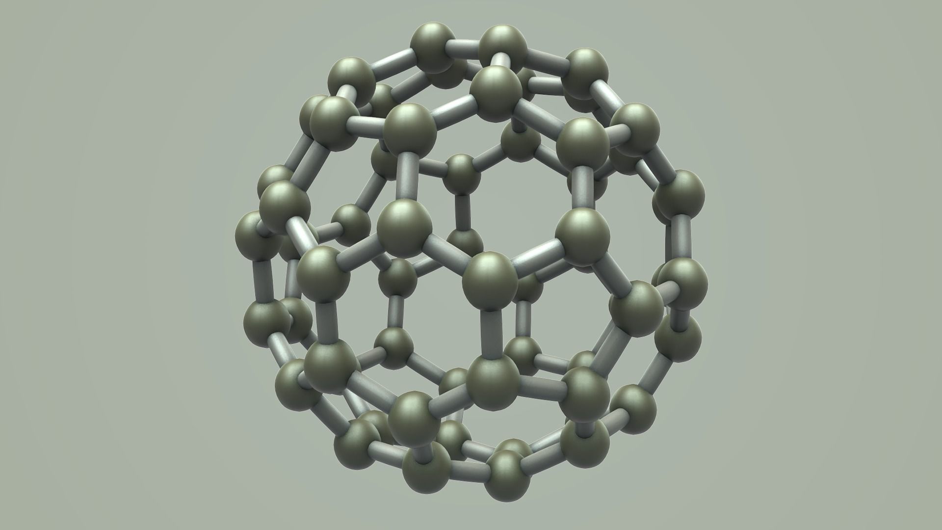 Carbon Structure Fullerene 3D model_2