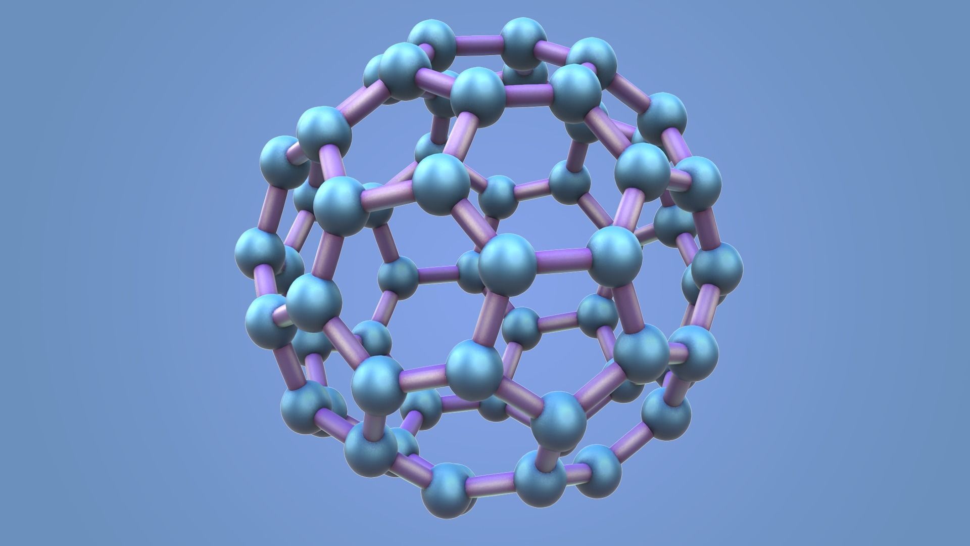 Carbon Structure Fullerene 3D model_4