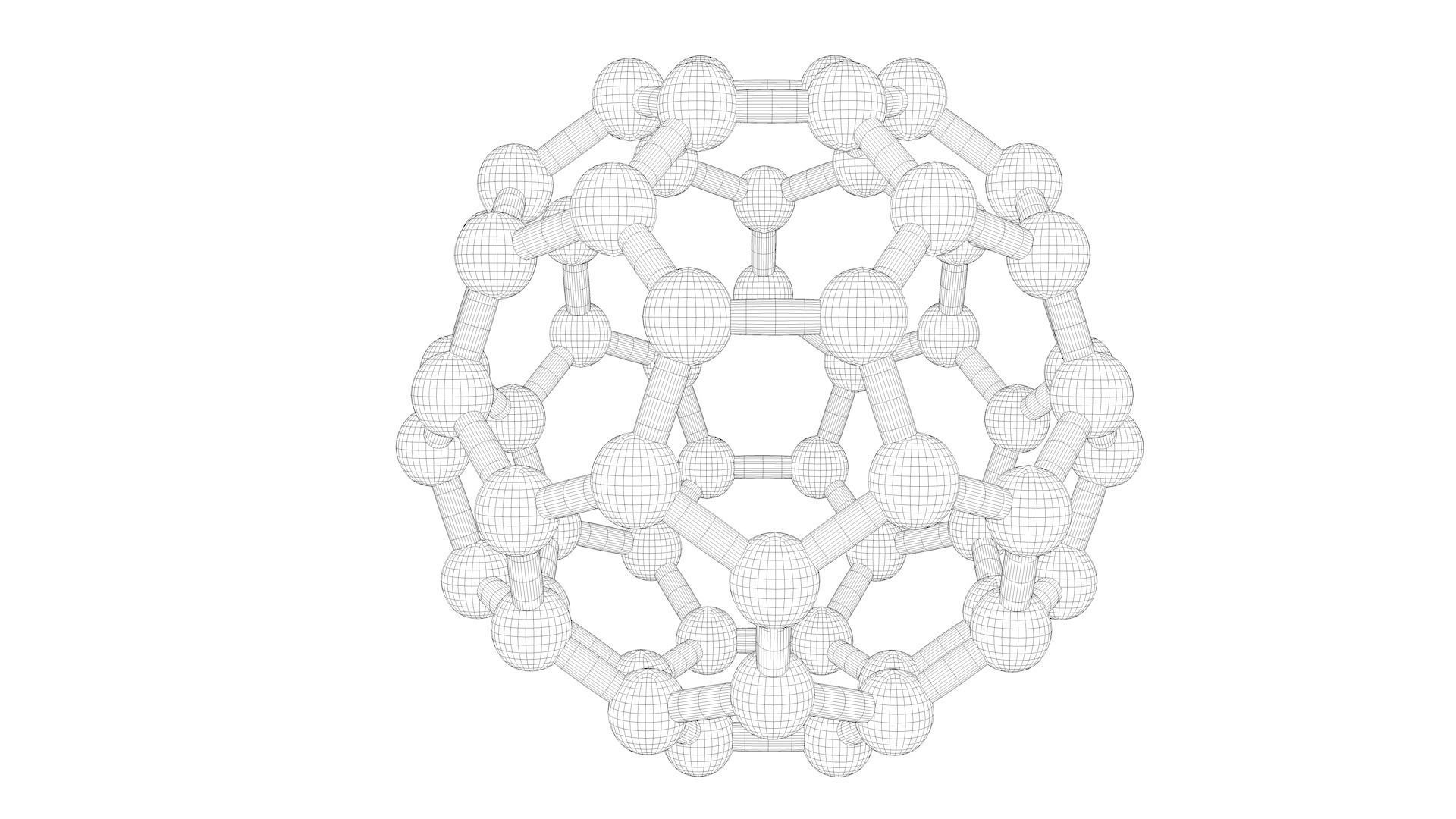 Carbon Structure Fullerene 3D model_5