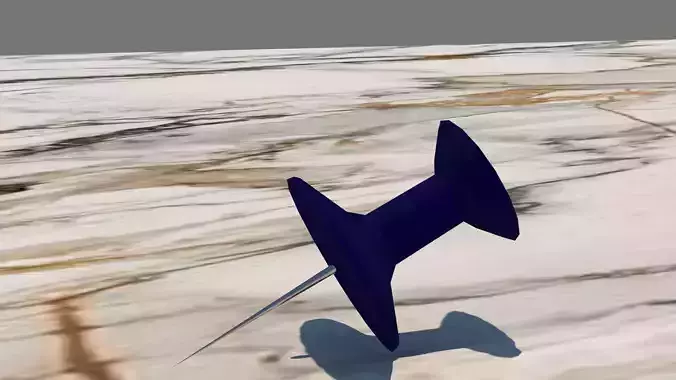 Pushpin pin Low-poly 3D model