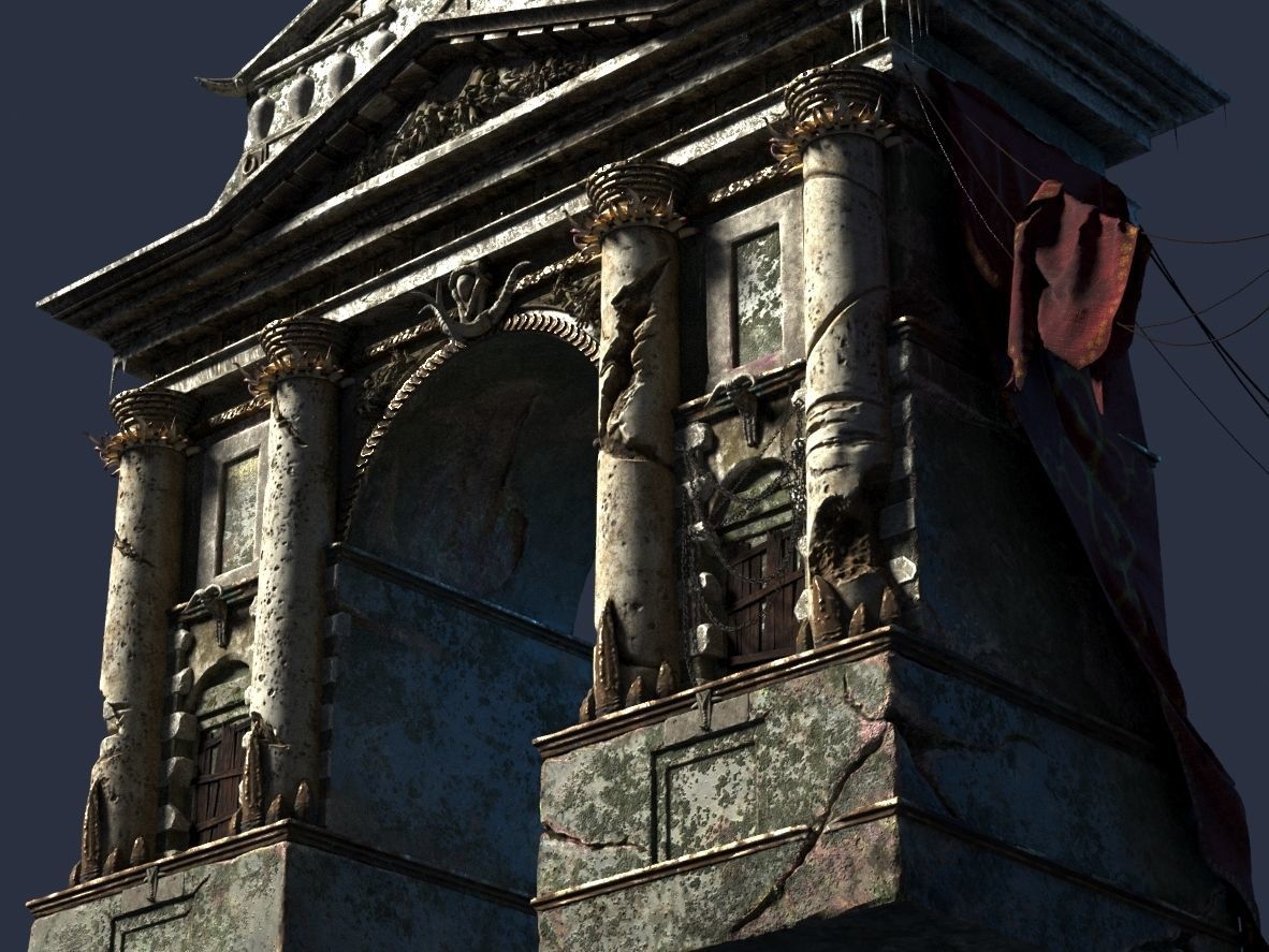 triumphal gothic arch 3D model_1