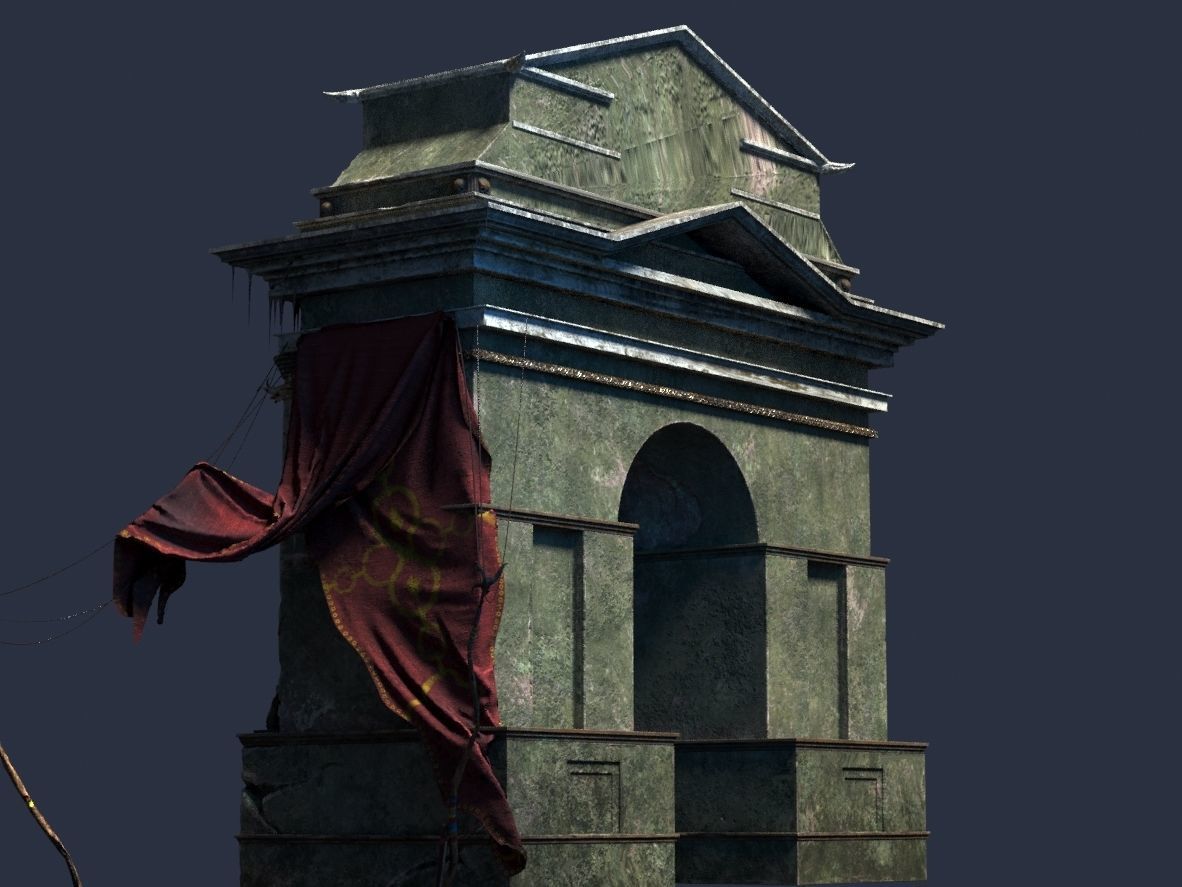 triumphal gothic arch 3D model_8
