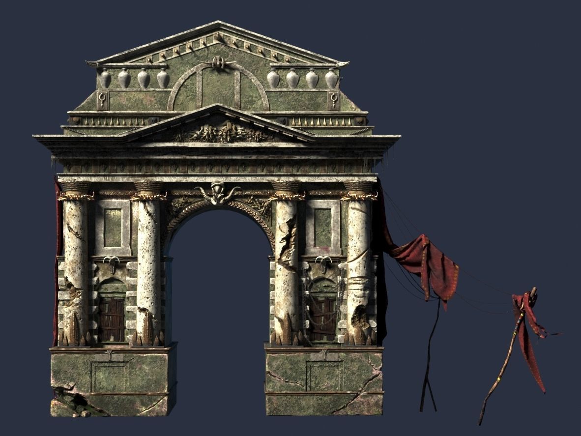 triumphal gothic arch 3D model_4