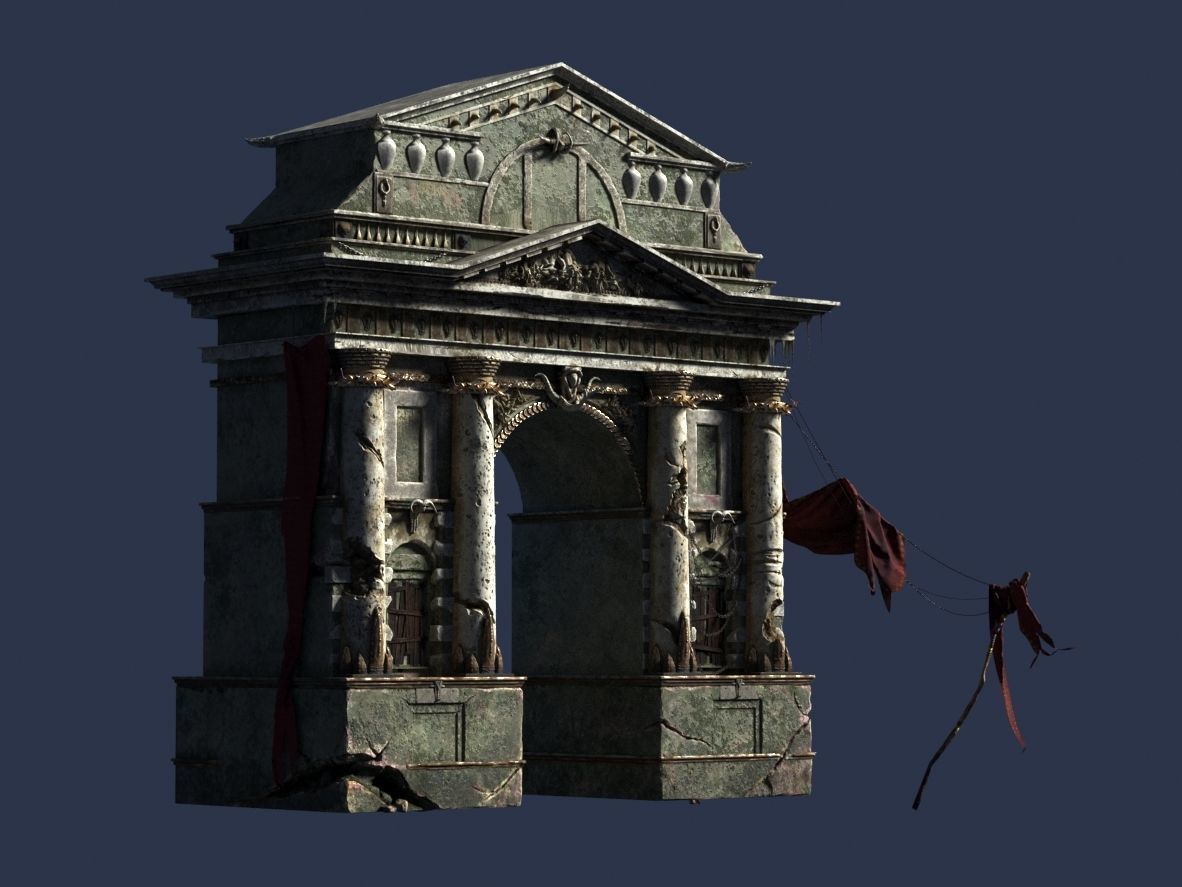 triumphal gothic arch 3D model_6