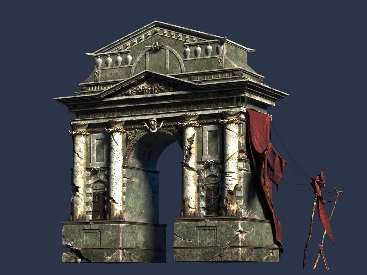 triumphal gothic arch 3D model_3