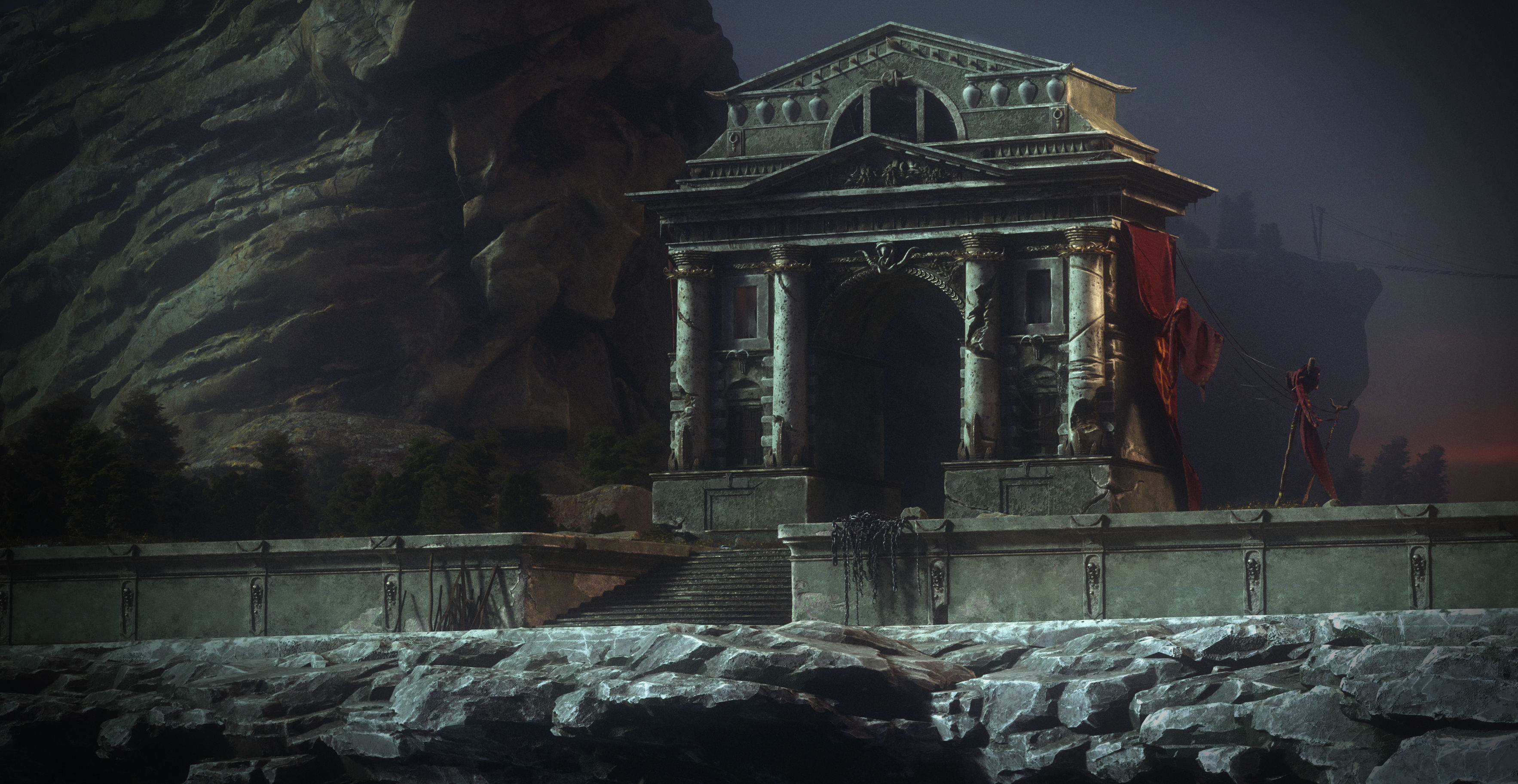 triumphal gothic arch 3D model_10