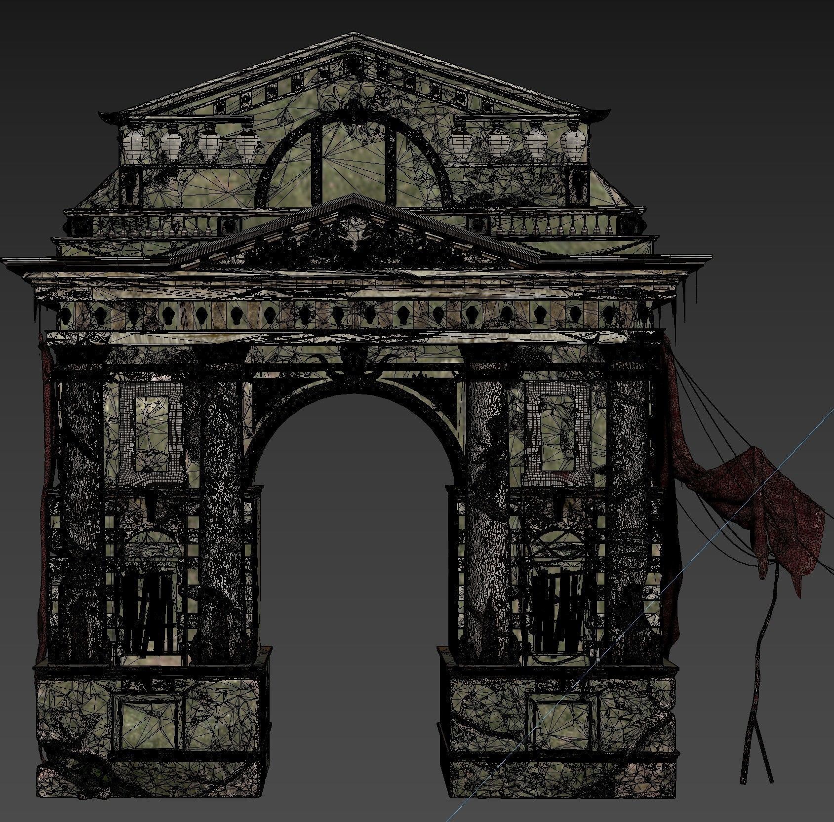 triumphal gothic arch 3D model_9
