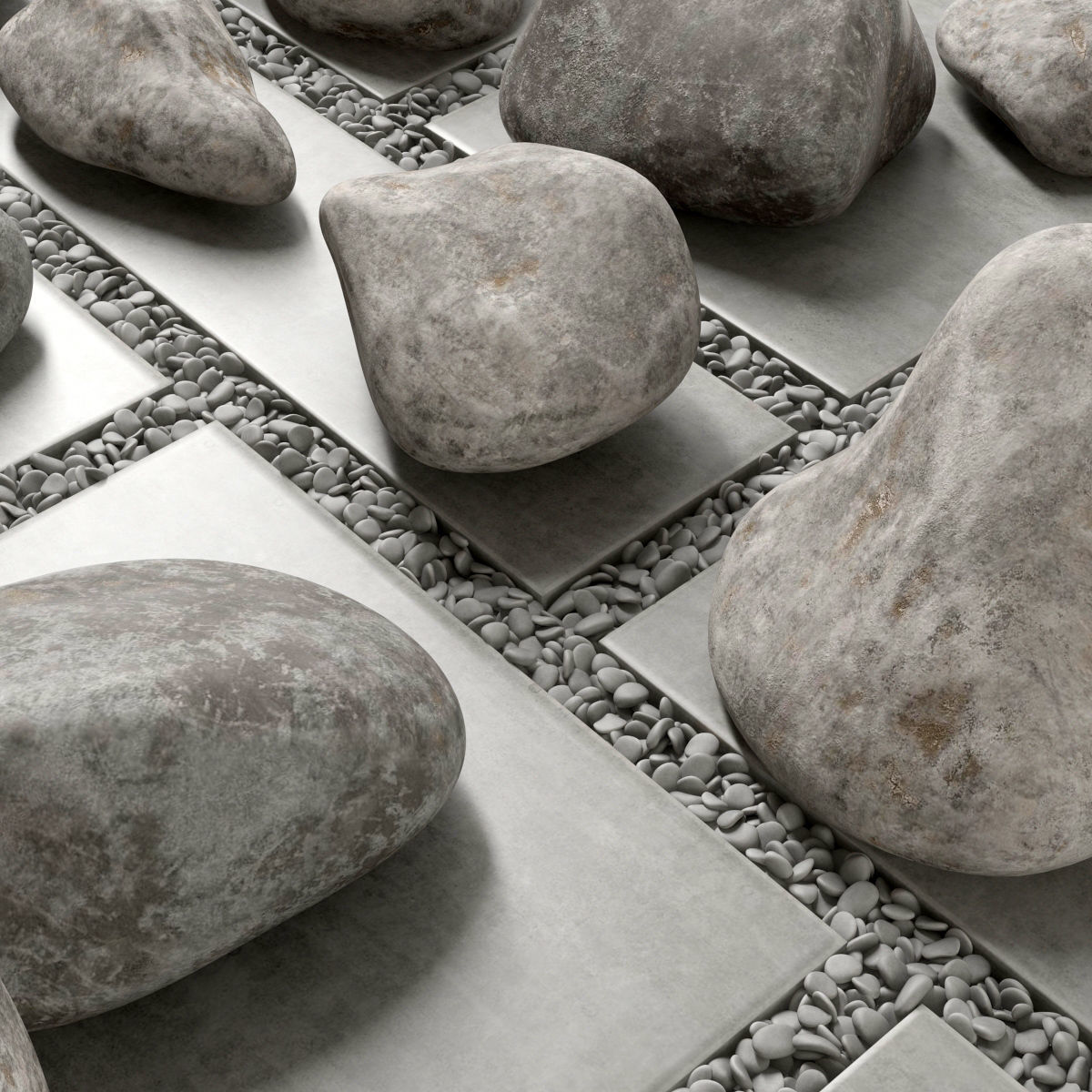 Flowerbed  street decor  square 3D model_10