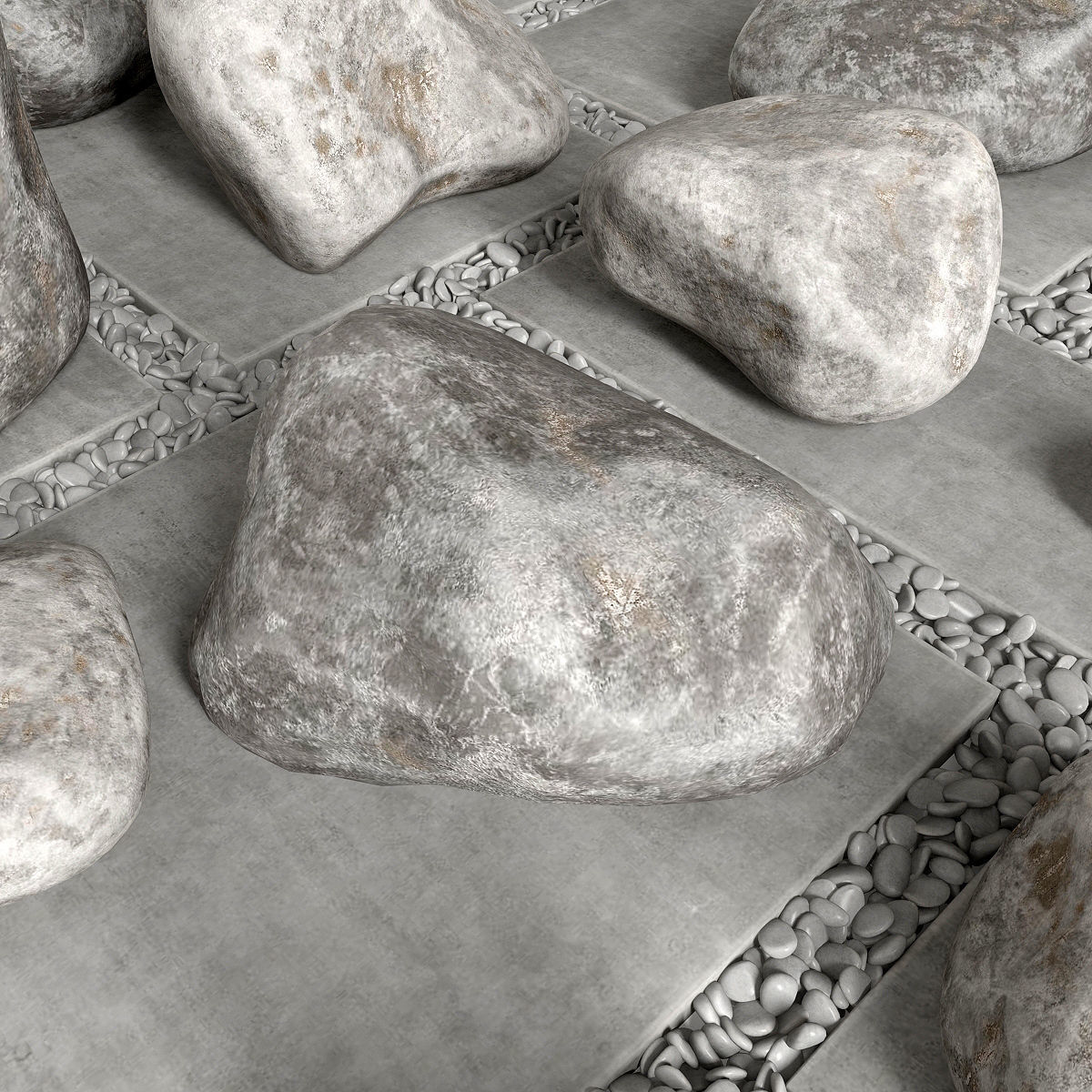 Flowerbed  street decor  square 3D model_5