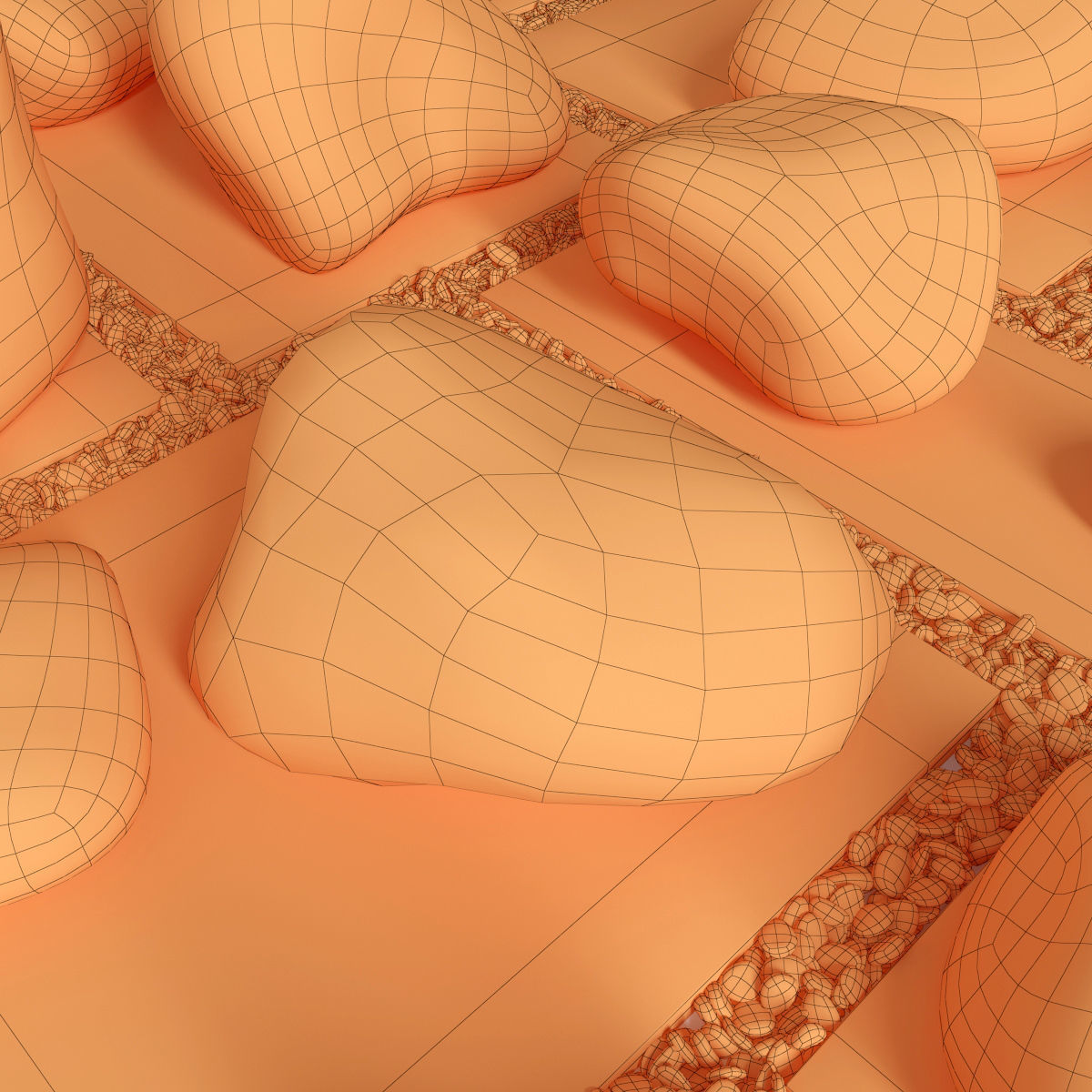 Flowerbed  street decor  square 3D model_14