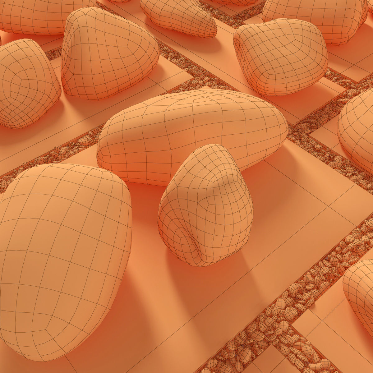 Flowerbed  street decor  square 3D model_12