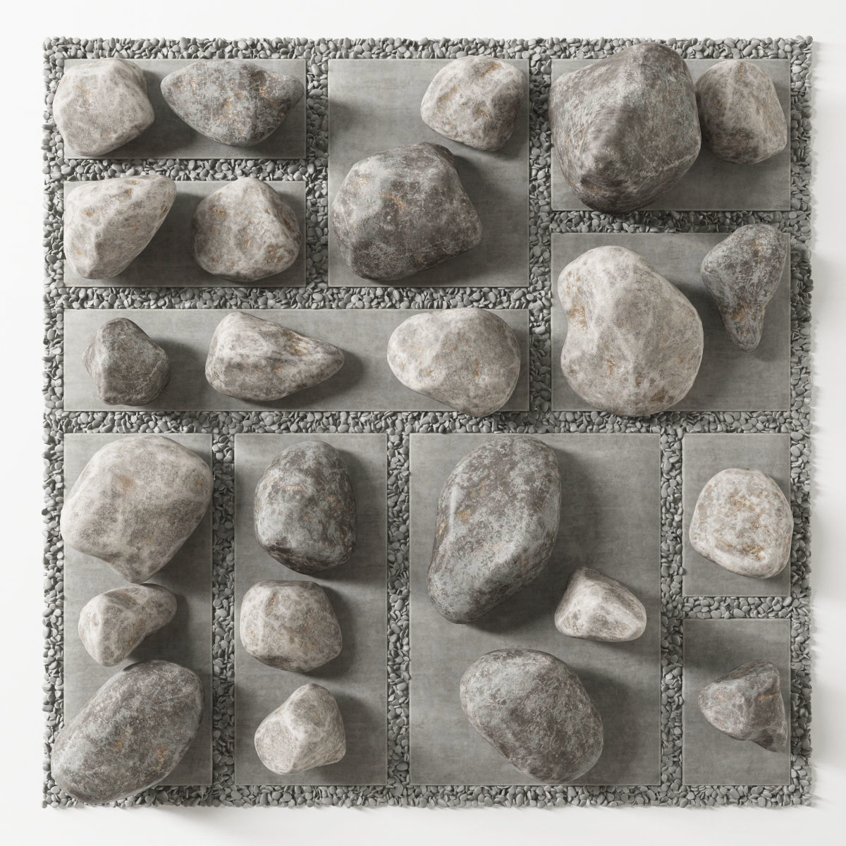 Flowerbed  street decor  square 3D model_1