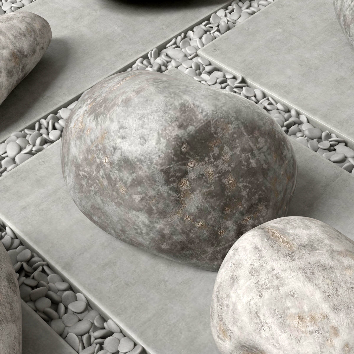 Flowerbed  street decor  square 3D model_9