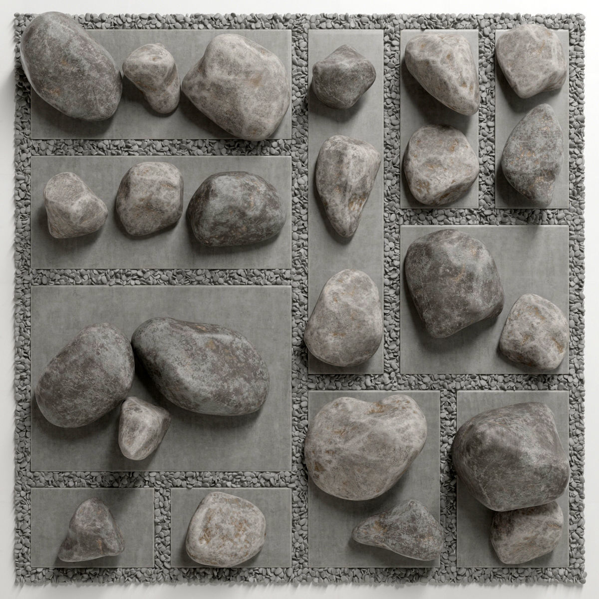 Flowerbed  street decor  square 3D model_8