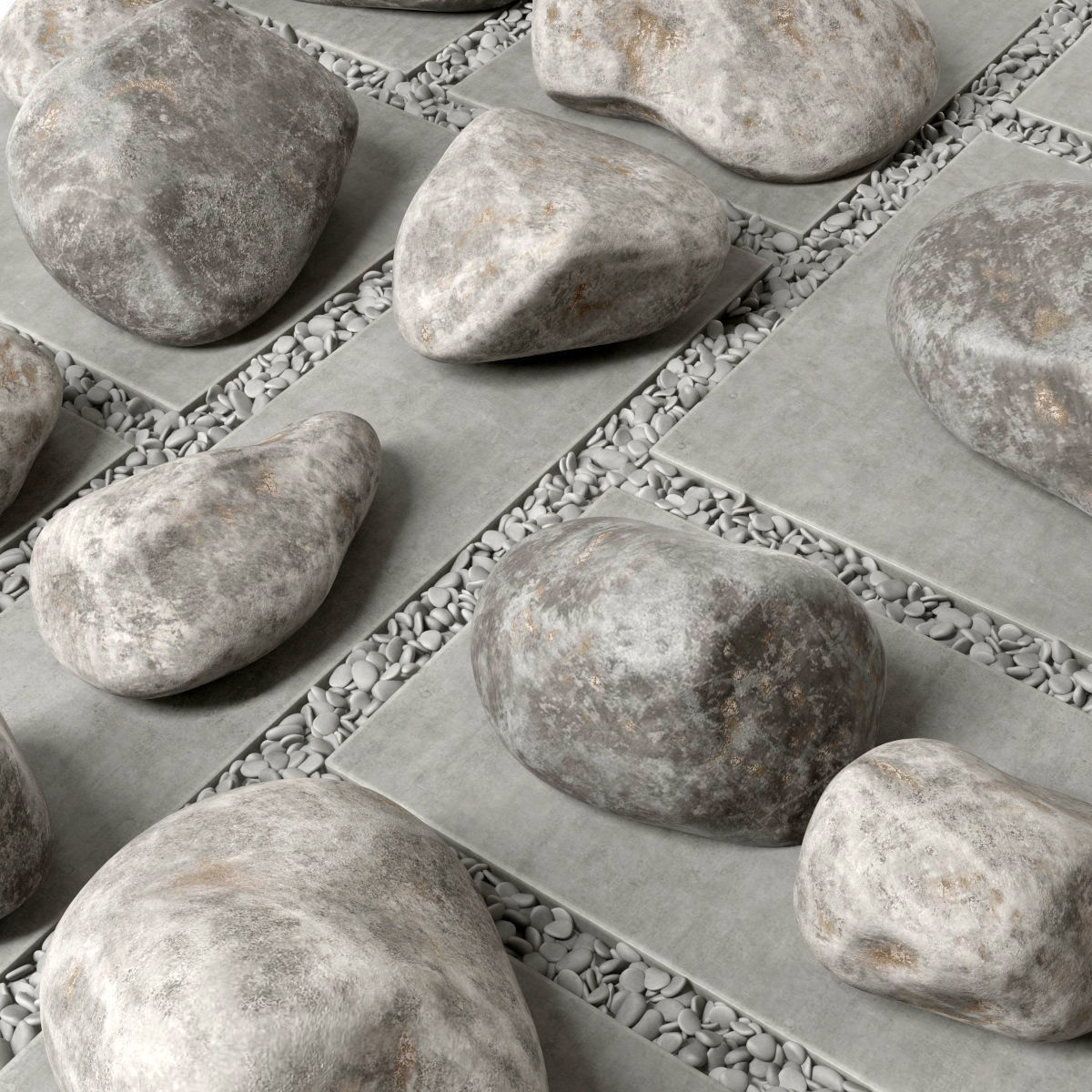 Flowerbed  street decor  square 3D model_7