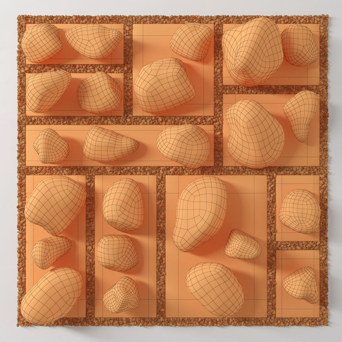 Flowerbed  street decor  square 3D model_11