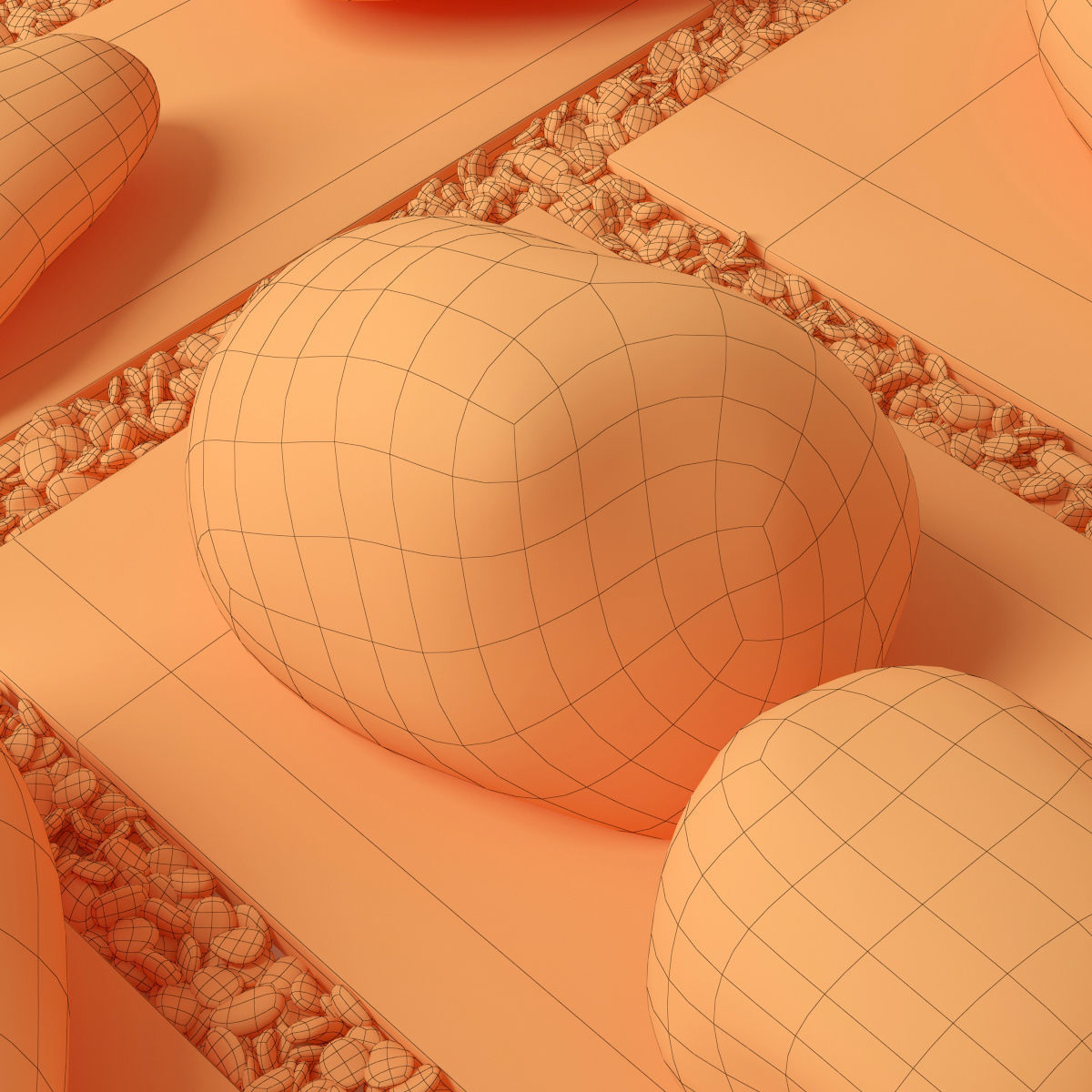 Flowerbed  street decor  square 3D model_19