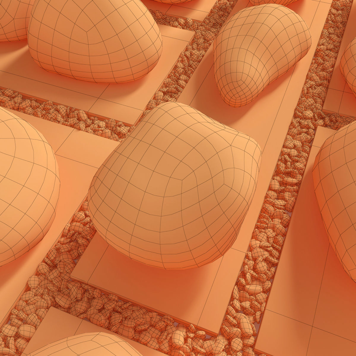 Flowerbed  street decor  square 3D model_13