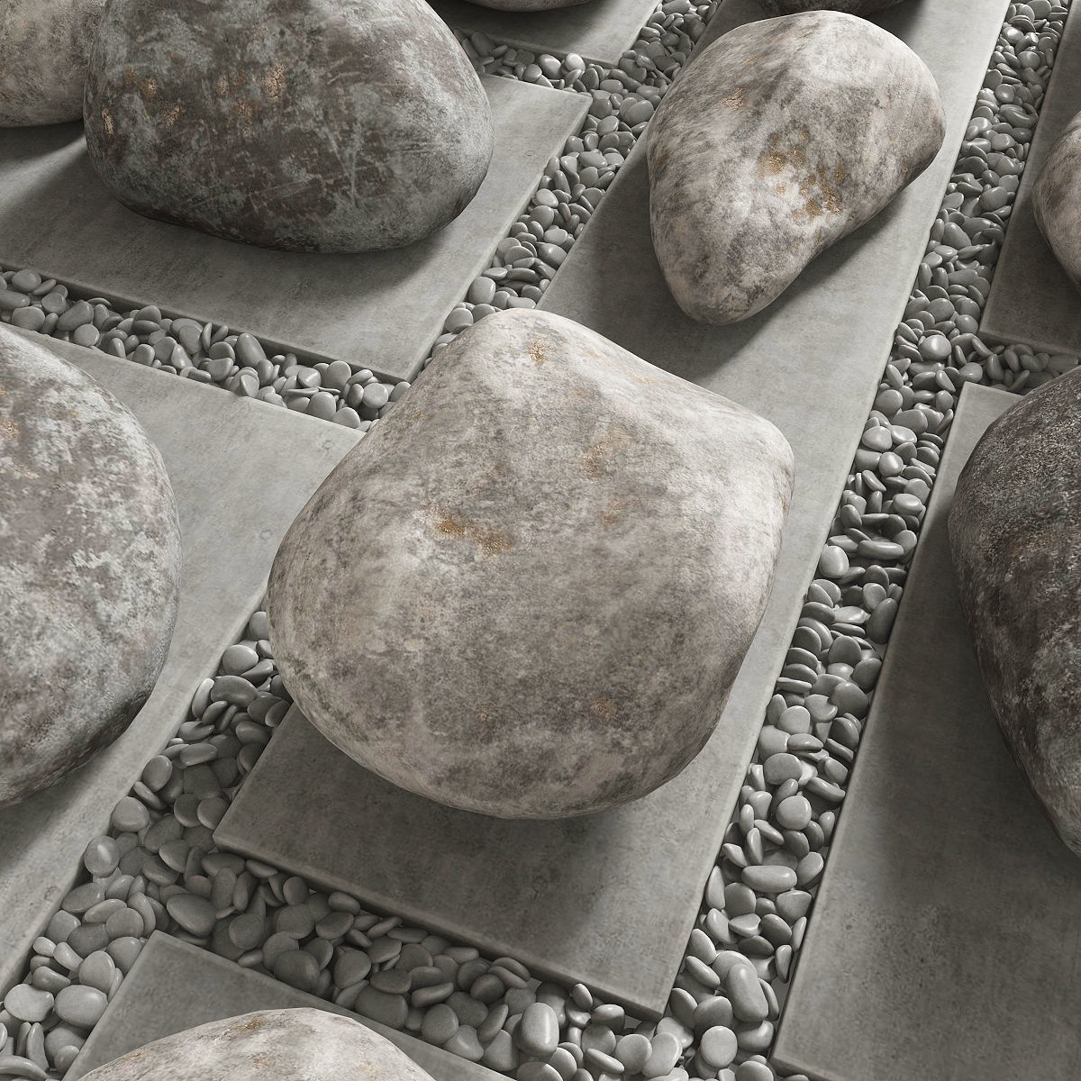 Flowerbed  street decor  square 3D model_3