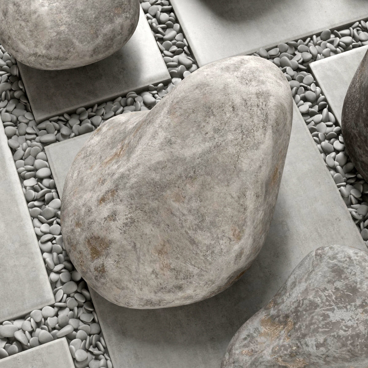 Flowerbed  street decor  square 3D model_4