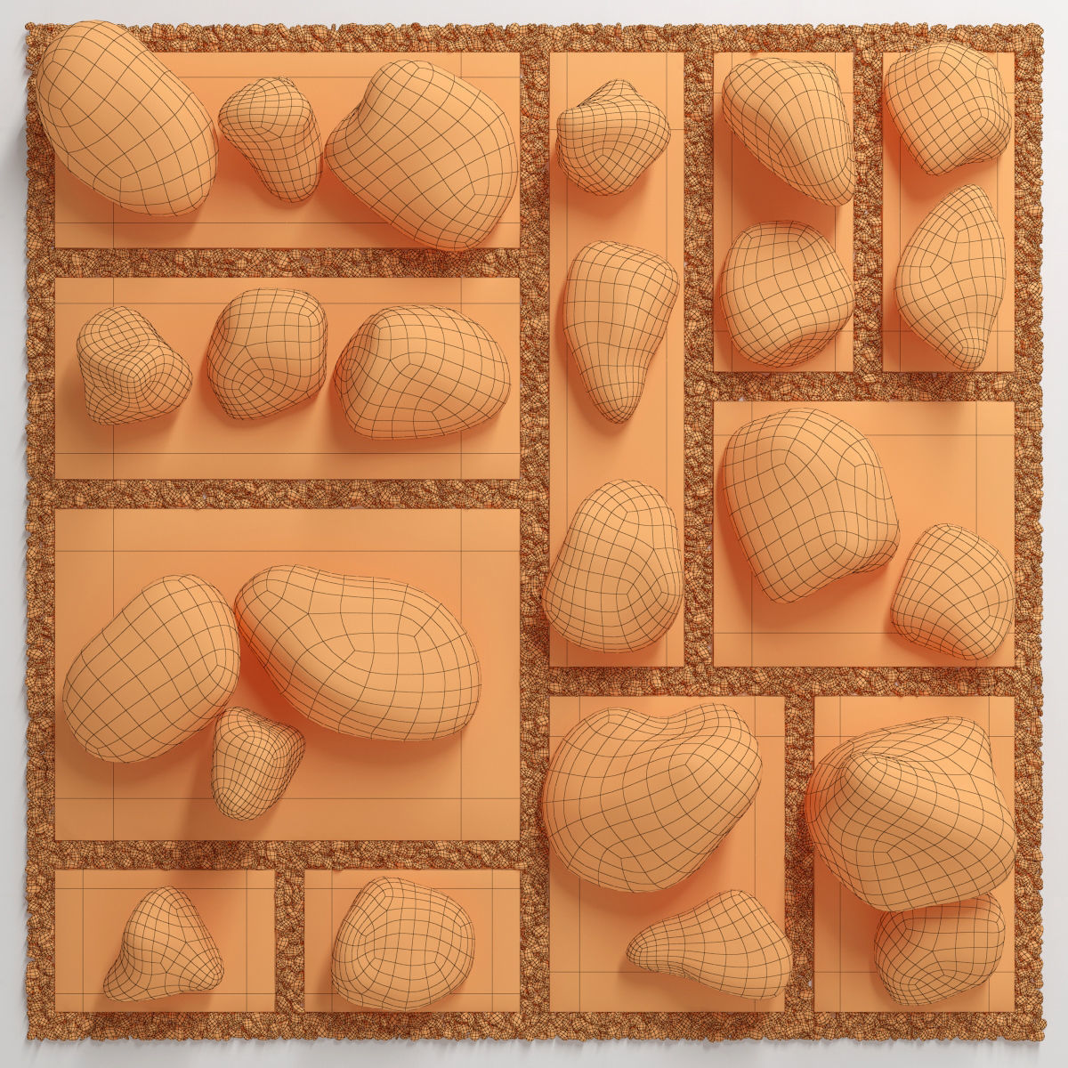 Flowerbed  street decor  square 3D model_17