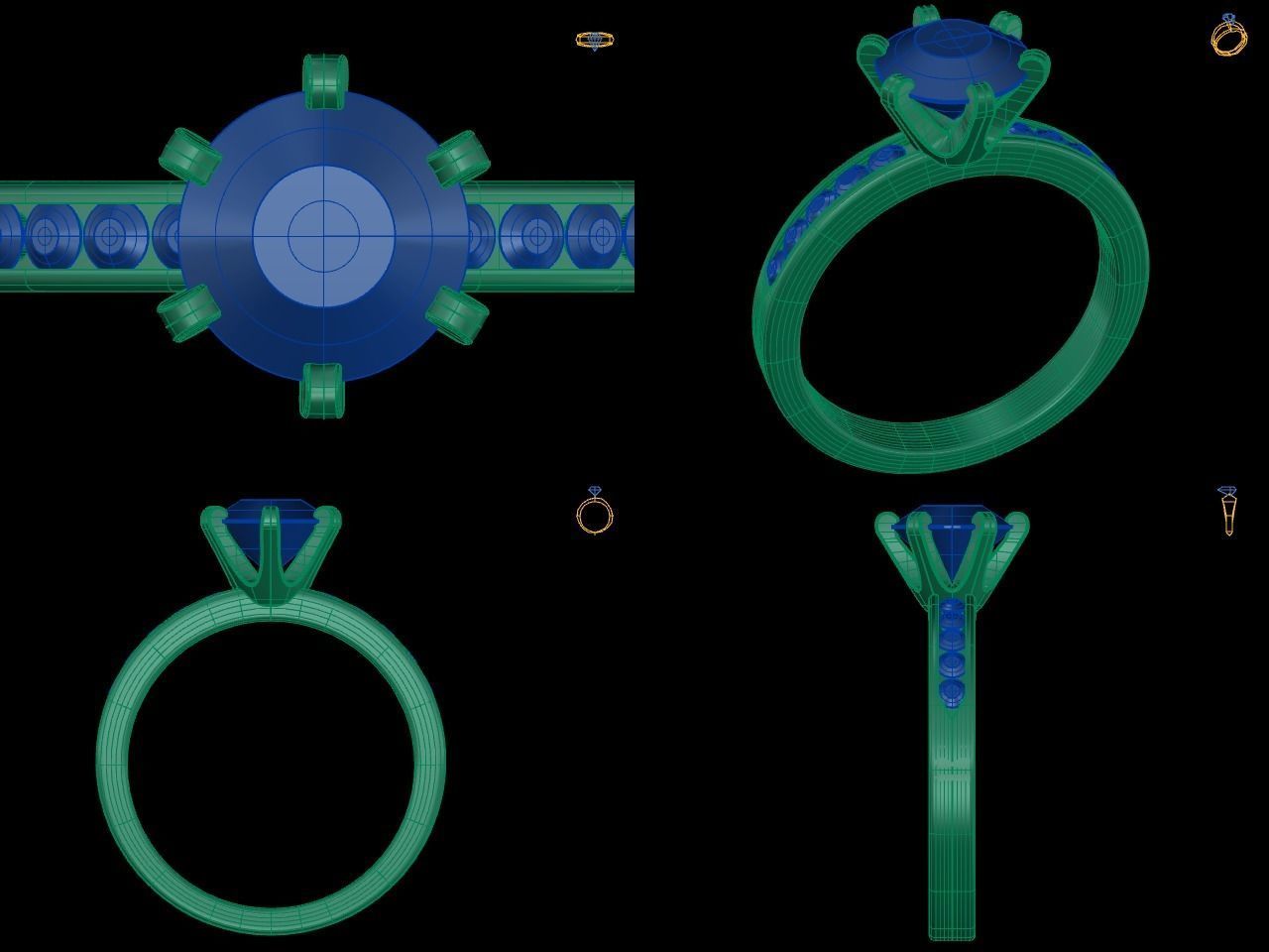 Printable model Diamond ring  3D print model_1