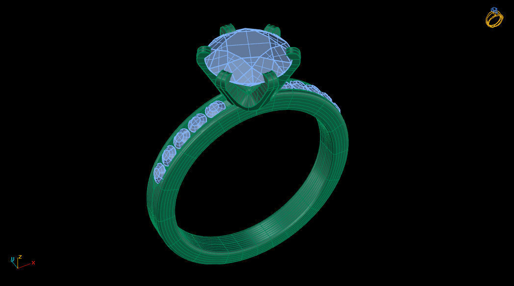 Printable model Diamond ring  3D print model_7