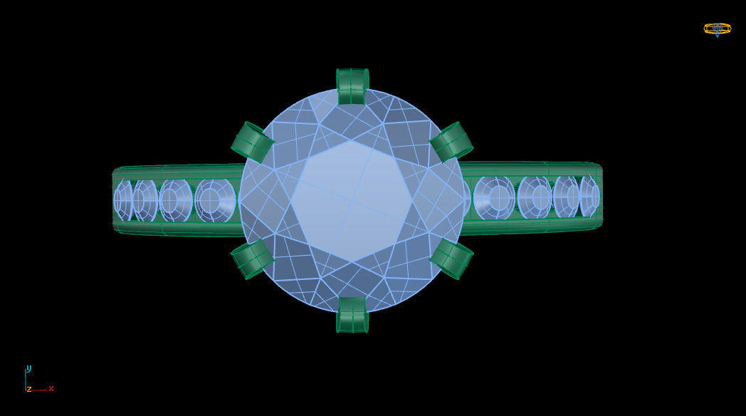 Printable model Diamond ring  3D print model_9