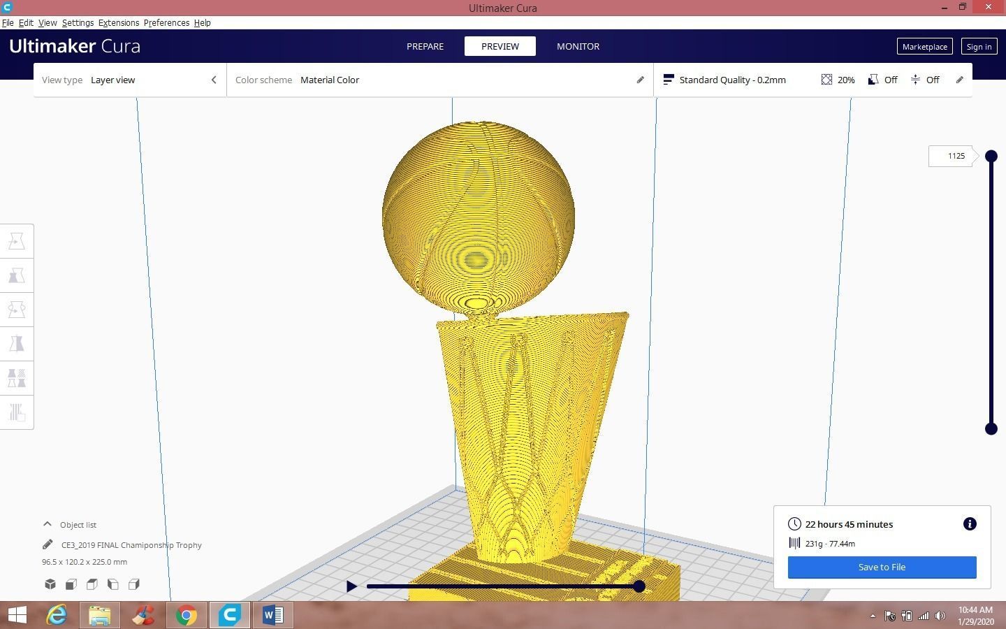 2019 Toronto Raptors Championship Trophy 3D print model_5