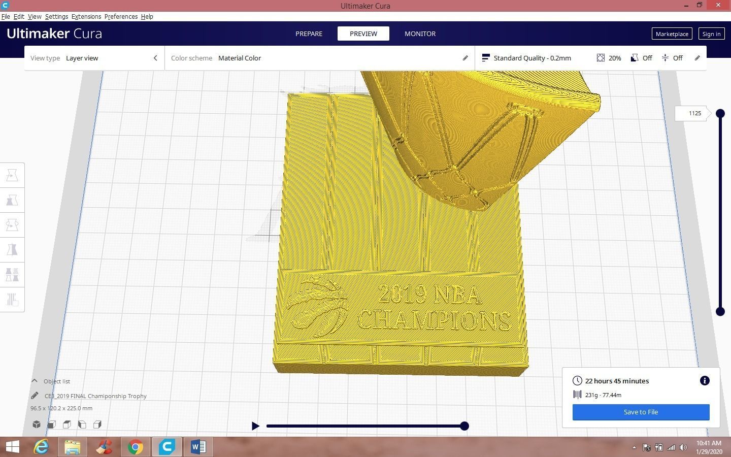 2019 Toronto Raptors Championship Trophy 3D print model_4