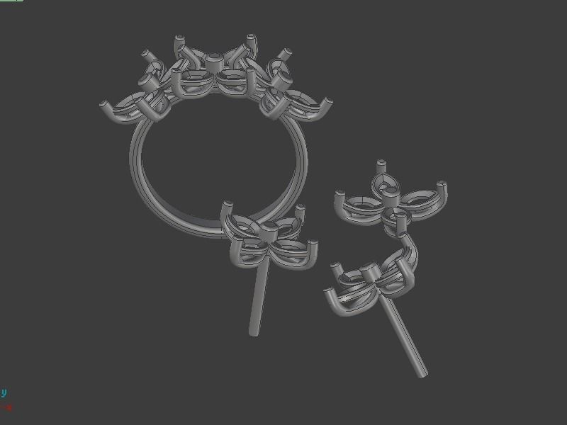 Jewellery set Ring Earings Pendant 3D print model 3D print model_8