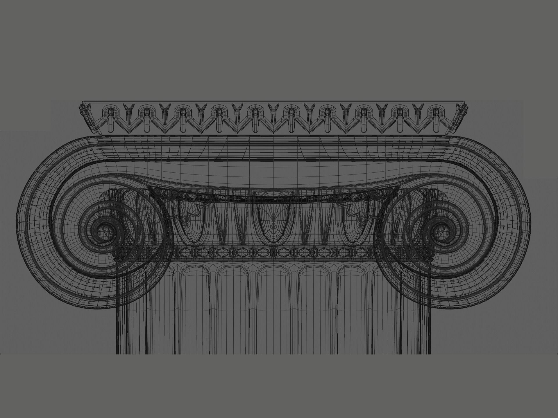 Ionic column and capital 3D model_5