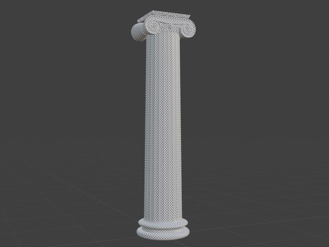 Ionic column and capital 3D model_4