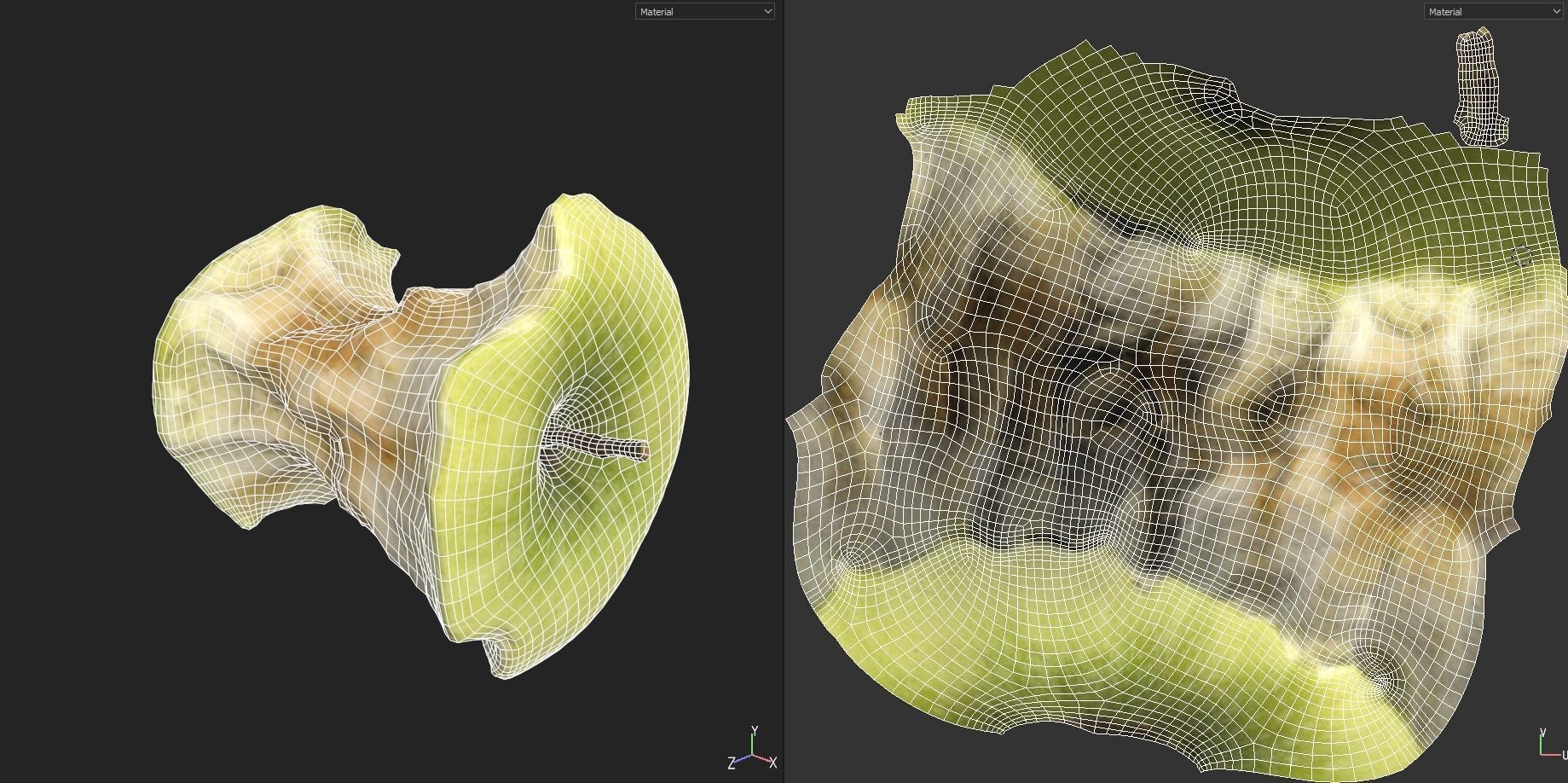 Apple Stub Low-poly 3D model_7