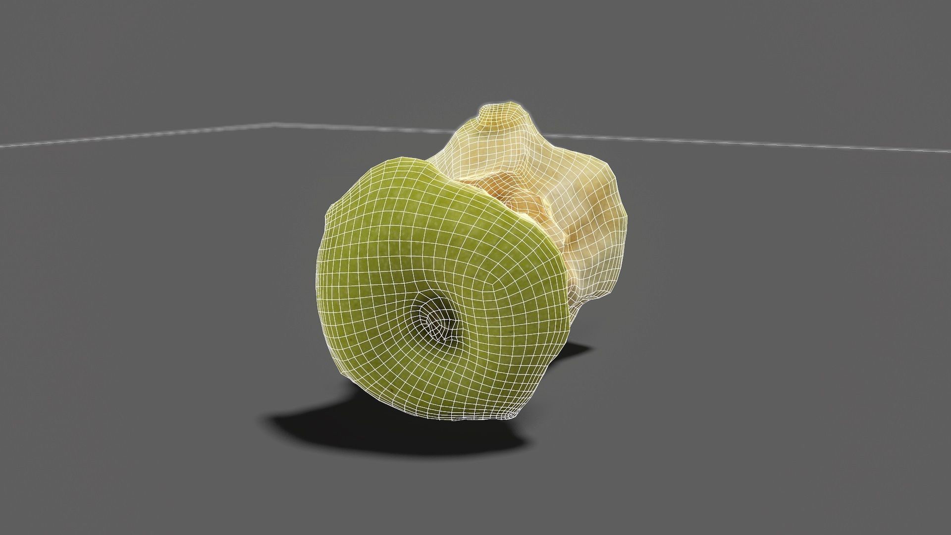 Apple Stub Low-poly 3D model_8