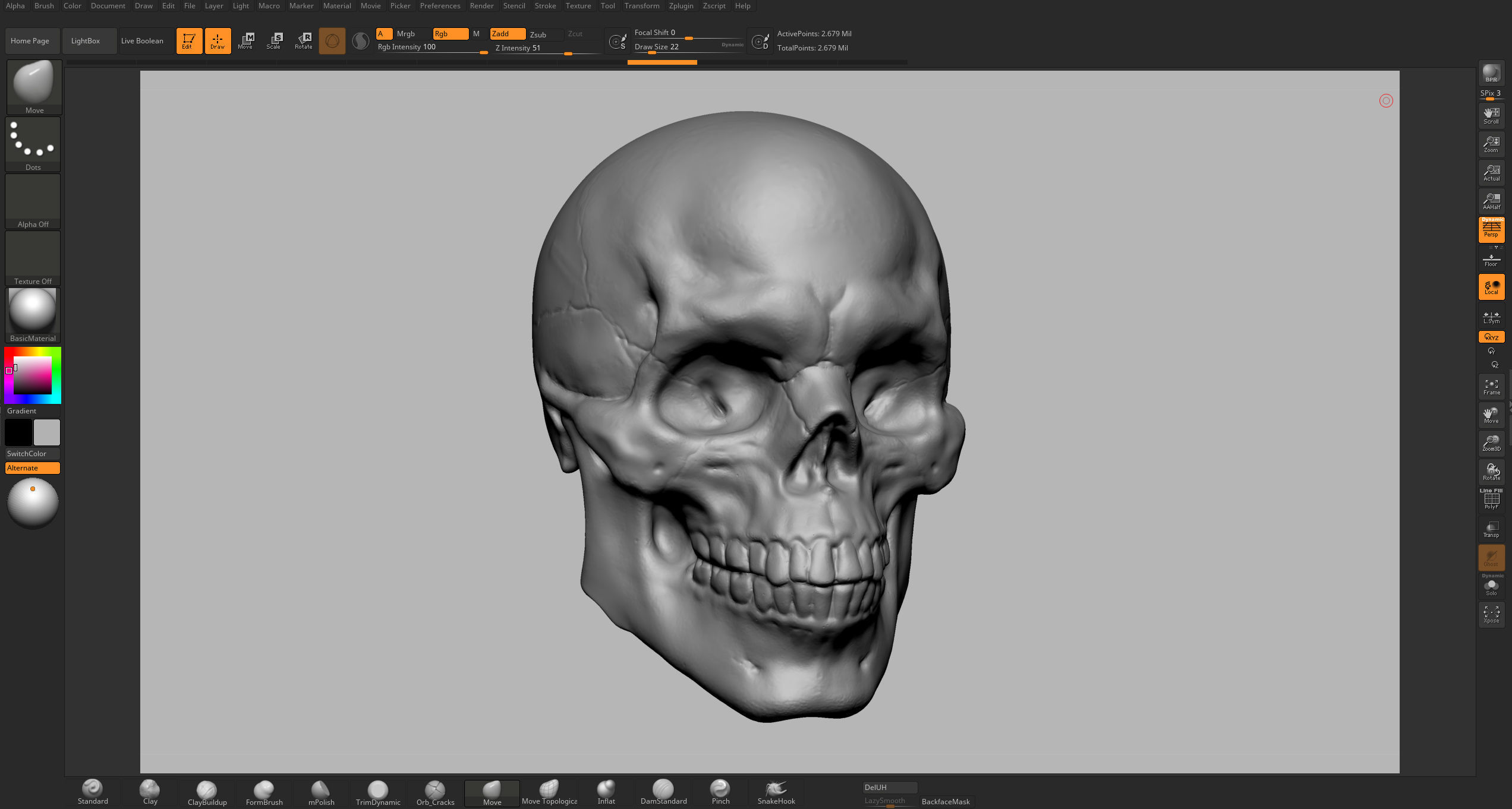 Skull human 3D print model_8