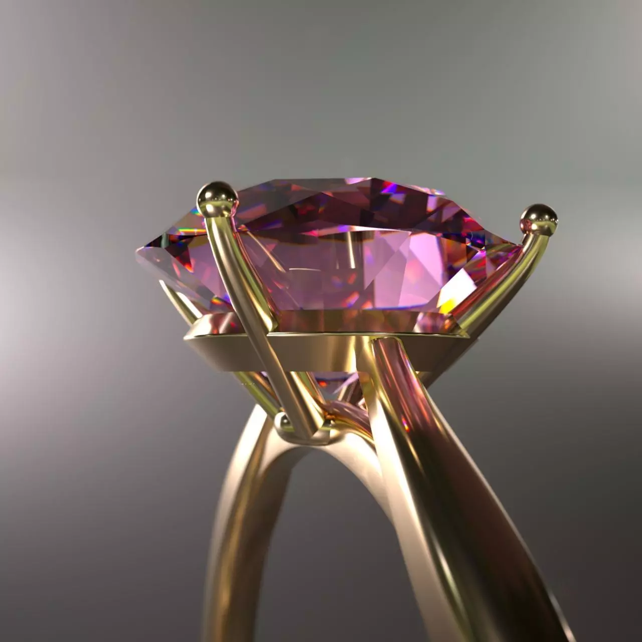 Ring with ruby Free 3D print model