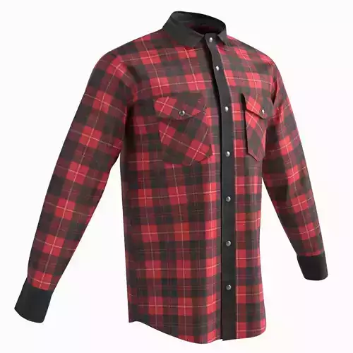 Shirt long sleeves Low-poly 3D model