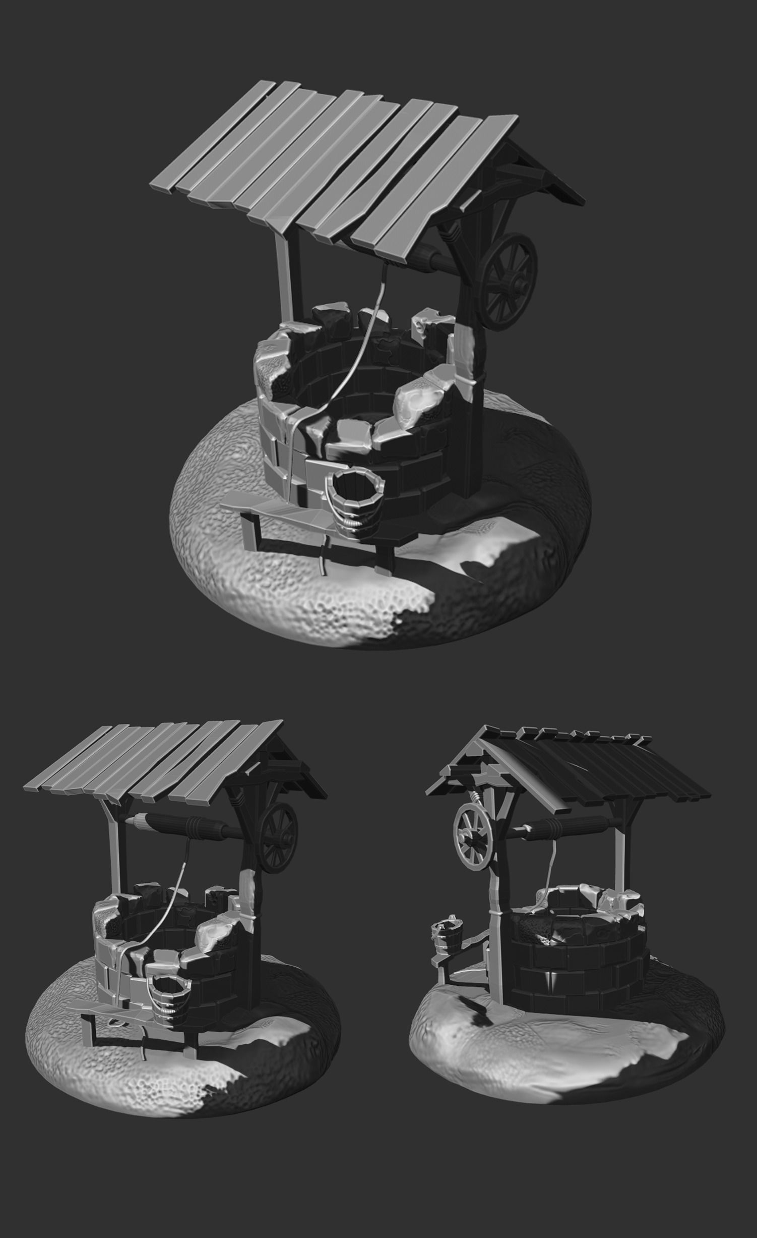 Medieval well 3D print model_2