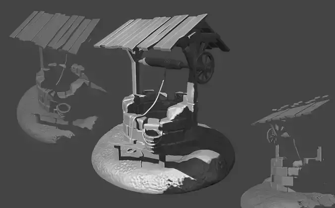Medieval well 3D print model