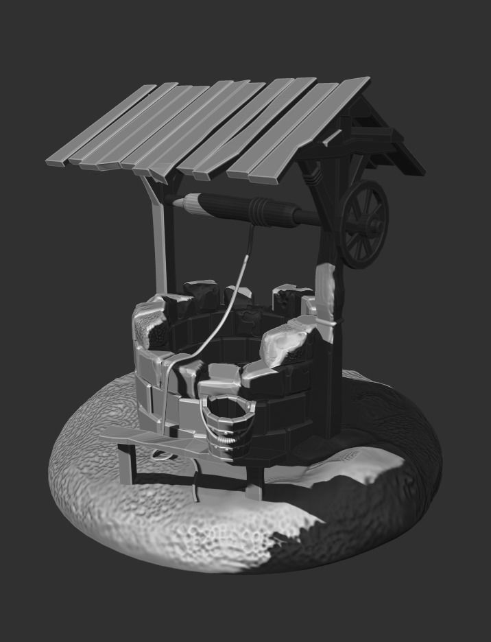 Medieval well 3D print model_1