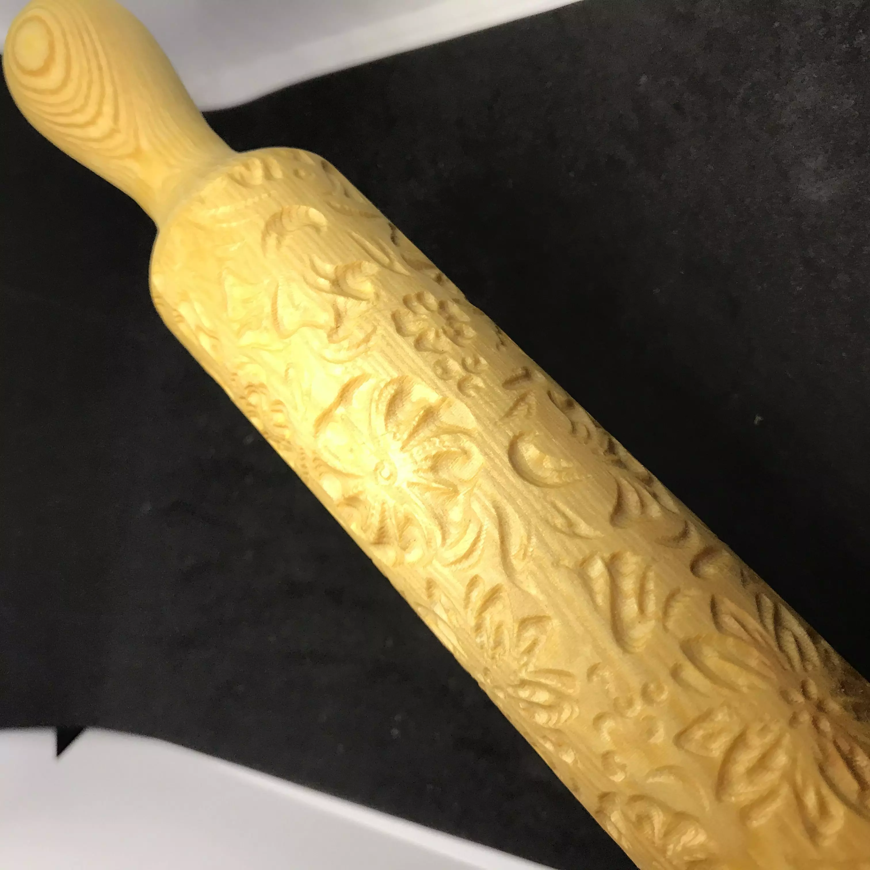 Patterned Rolling Pin Flowers for CNC 3D print model_0