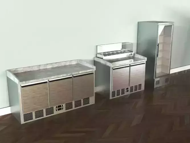 Pizzeria equipment -5pcs- Low-poly 3D model