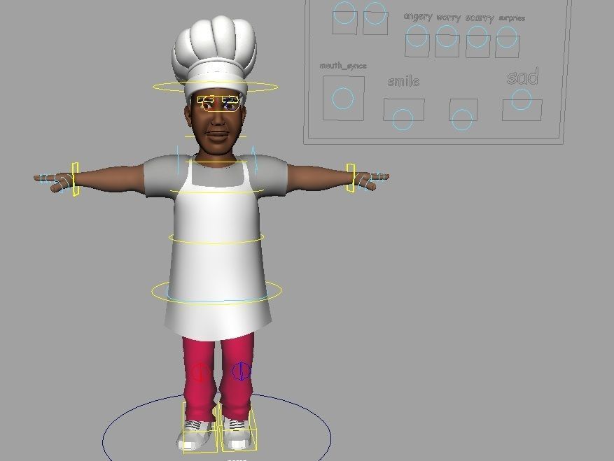 Black Chef Rig 3D model_2