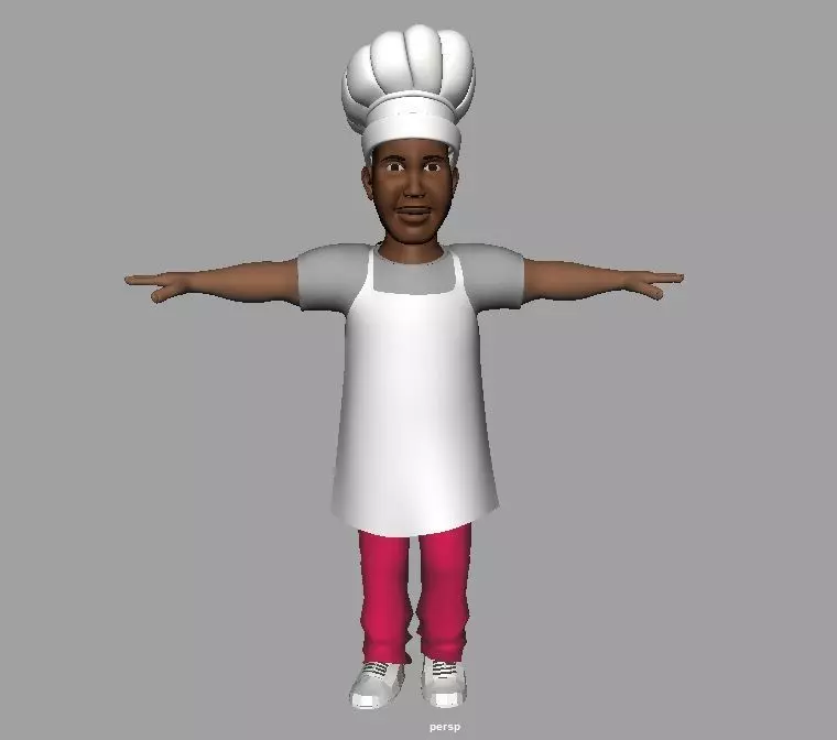 Black Chef Rig 3D model_0