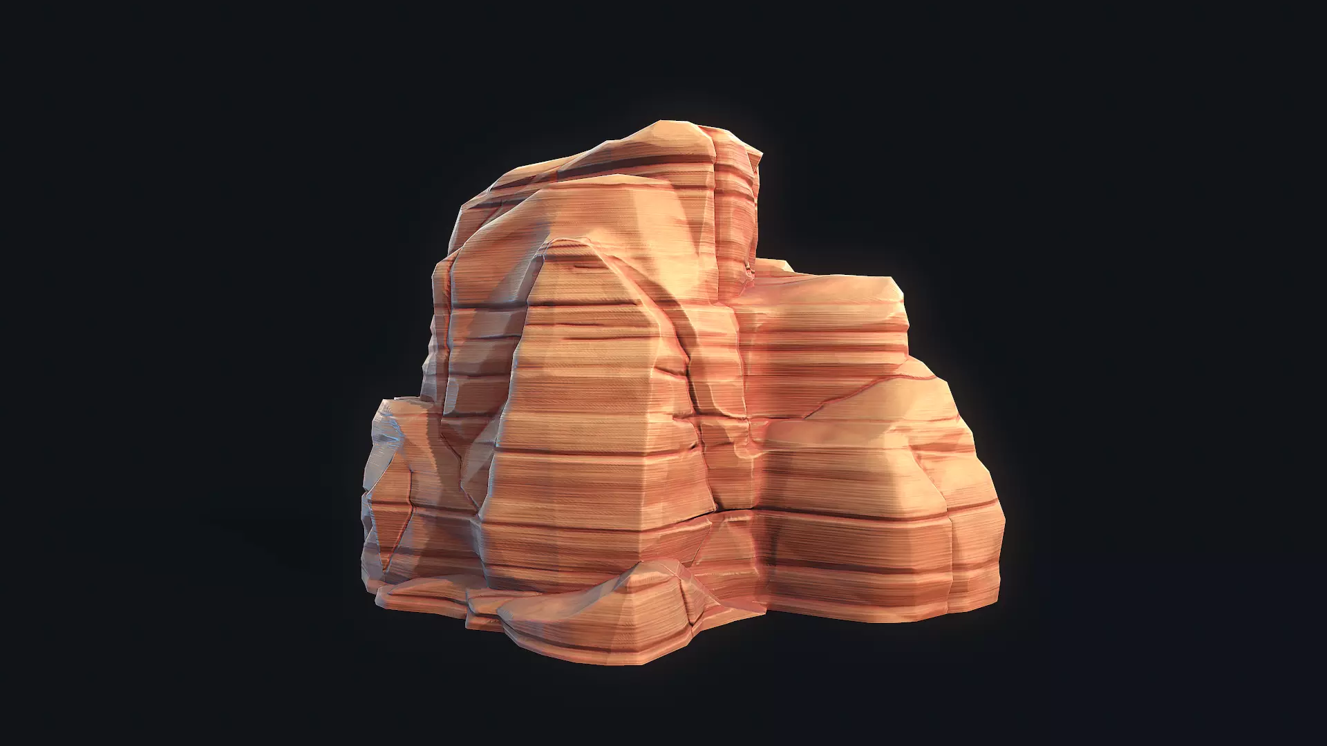 Stylized Desert Rock 4 Low-poly 3D model_0