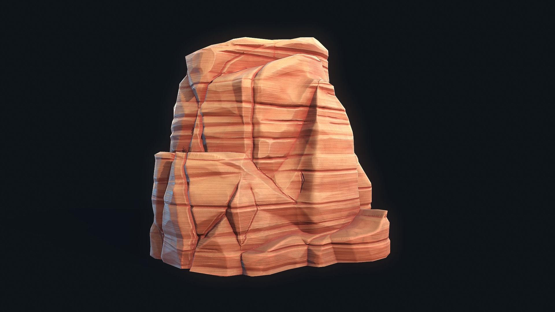 Stylized Desert Rock 4 Low-poly 3D model_3